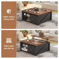 31.5" Lift Top Coffee Table with Storage, Square Coffee Tables for Living Room, Farmhouse Coffee Table with Large, Customized 4
