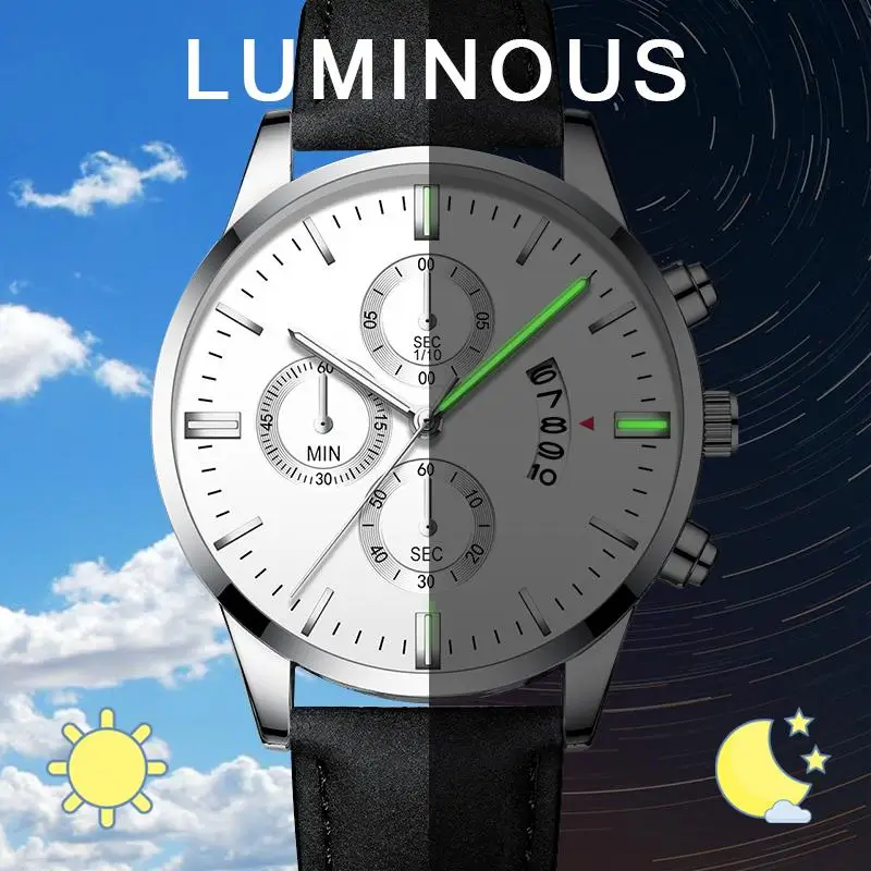 2023 Fashion Men's Watch Brand Luxury Male Quartz Watches Minimalist Casual Leather Strap Digital Calendar Wristwatch Men Clock 5