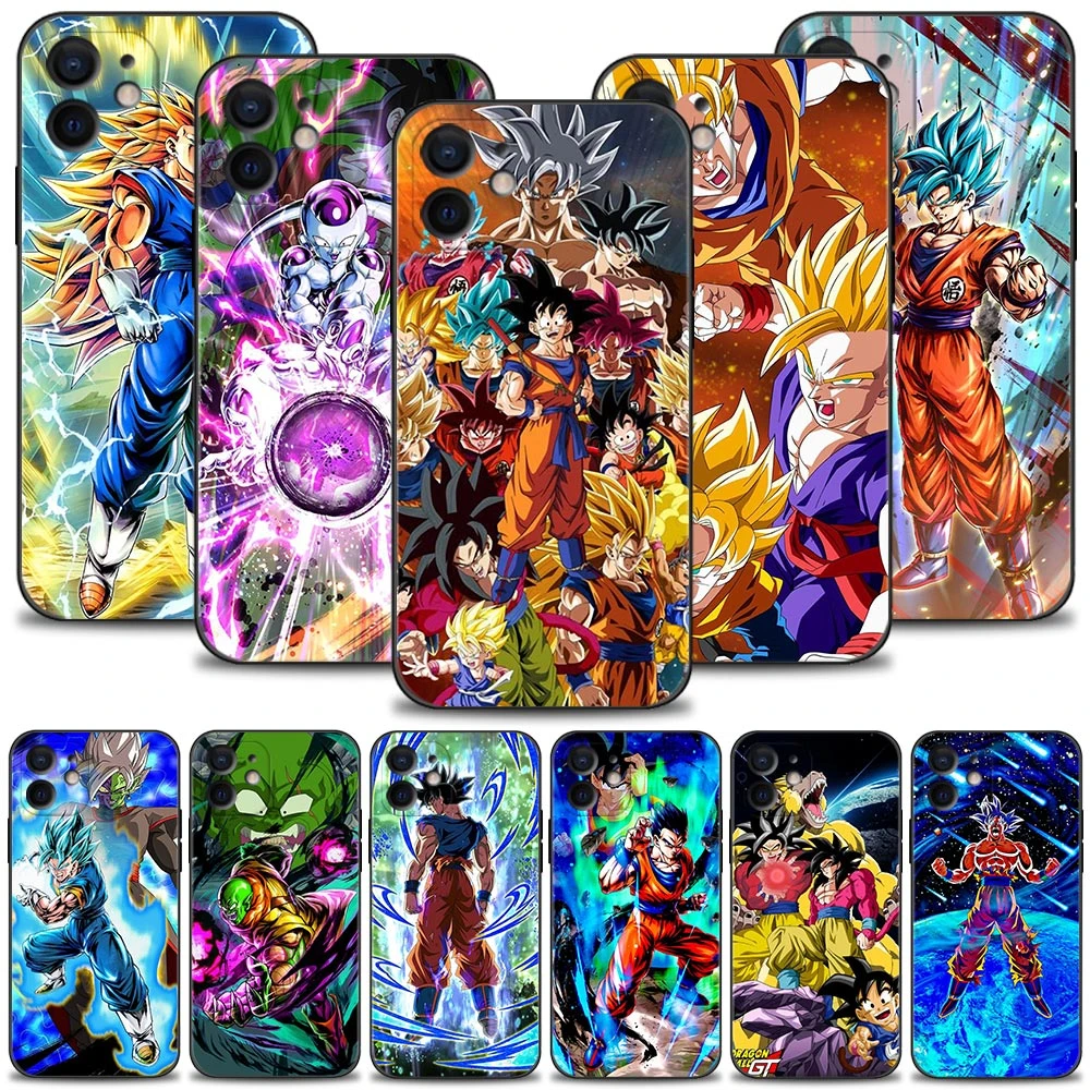 iphone 13 pro max case leather Phone Case for iPhone 13 11 12 Pro XS Max X XR 13mini 8 7 Plus 12mini 6S Cover Silicon Bumper Japan Anime Dragon Ball Super Goku iphone 13 pro max leather case
