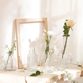 Glass Bud Vases Set of 60 Modern Decorative Vase Decoration Home Small Clear Bud Vases in Bulk for Centerpieces High Floor Vase 2