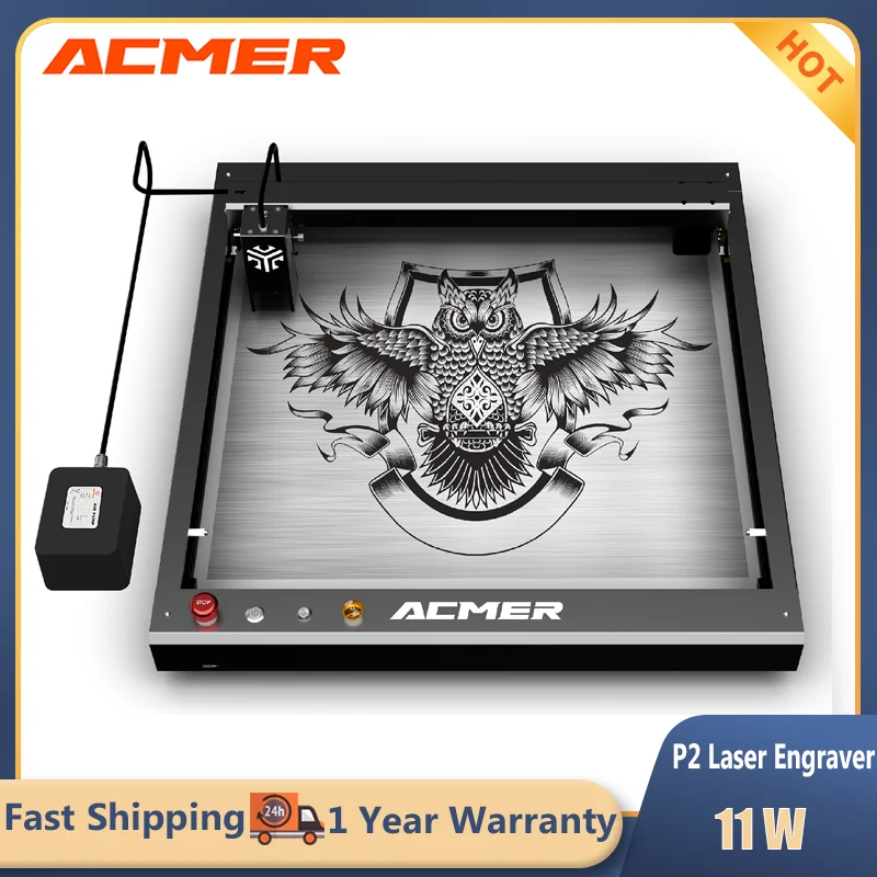 

ACMER P2 Laser Engraver 11W Laser Power Eye Protection with Automatic Air-assist System Superfast Speed 420x400mm Engraving Area