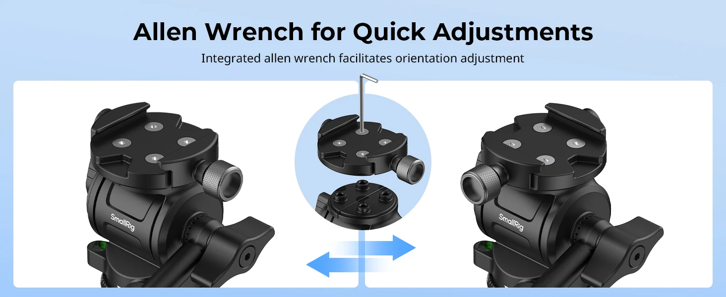 CH3 Video Head, Tripod Fluid Head Pan Tilt Head with Quick Release Plate for Arc