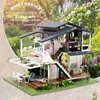 DIY Wooden Doll Houses Monet Garden Casa Miniature Model Kit Villa Dollhouse with Furniture Led Light for Friends Birthday Gifts 1