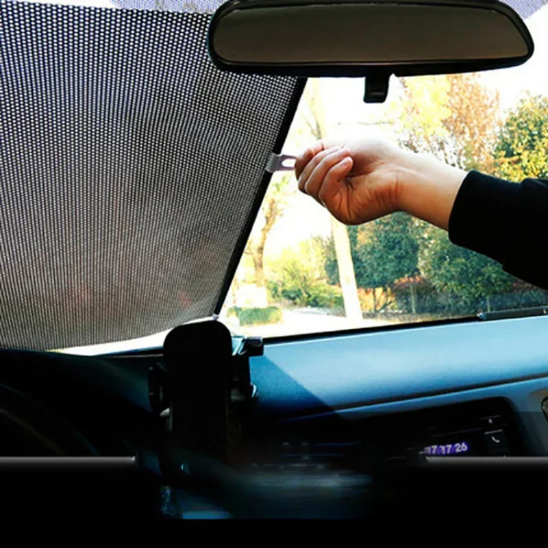 Car Sun Shade Cover Automatic Roller Car Telescopic Retractable Net