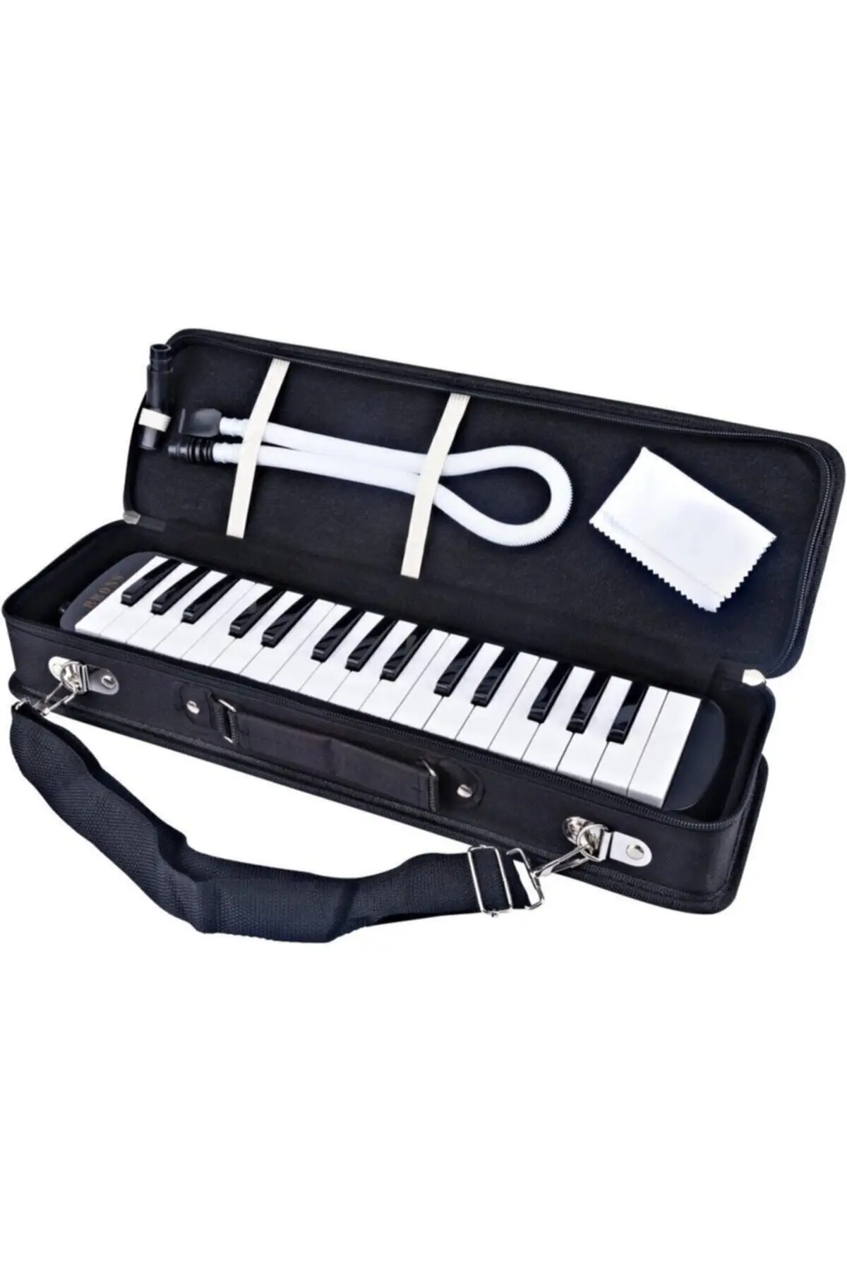 

Black 32 Keys Melodica with Bag Musical Instrument Harmonica Mouth Organ With Carrying Bag Mouthpiece Educational Gif
