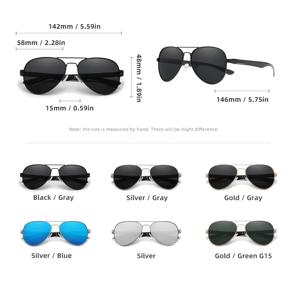 RBsunny 남성용 파일럿 선글라스, 클래식 Uv400 보호 편광 안경, 여성 HD 럭셔리 운전 안경, 디자인 신제품