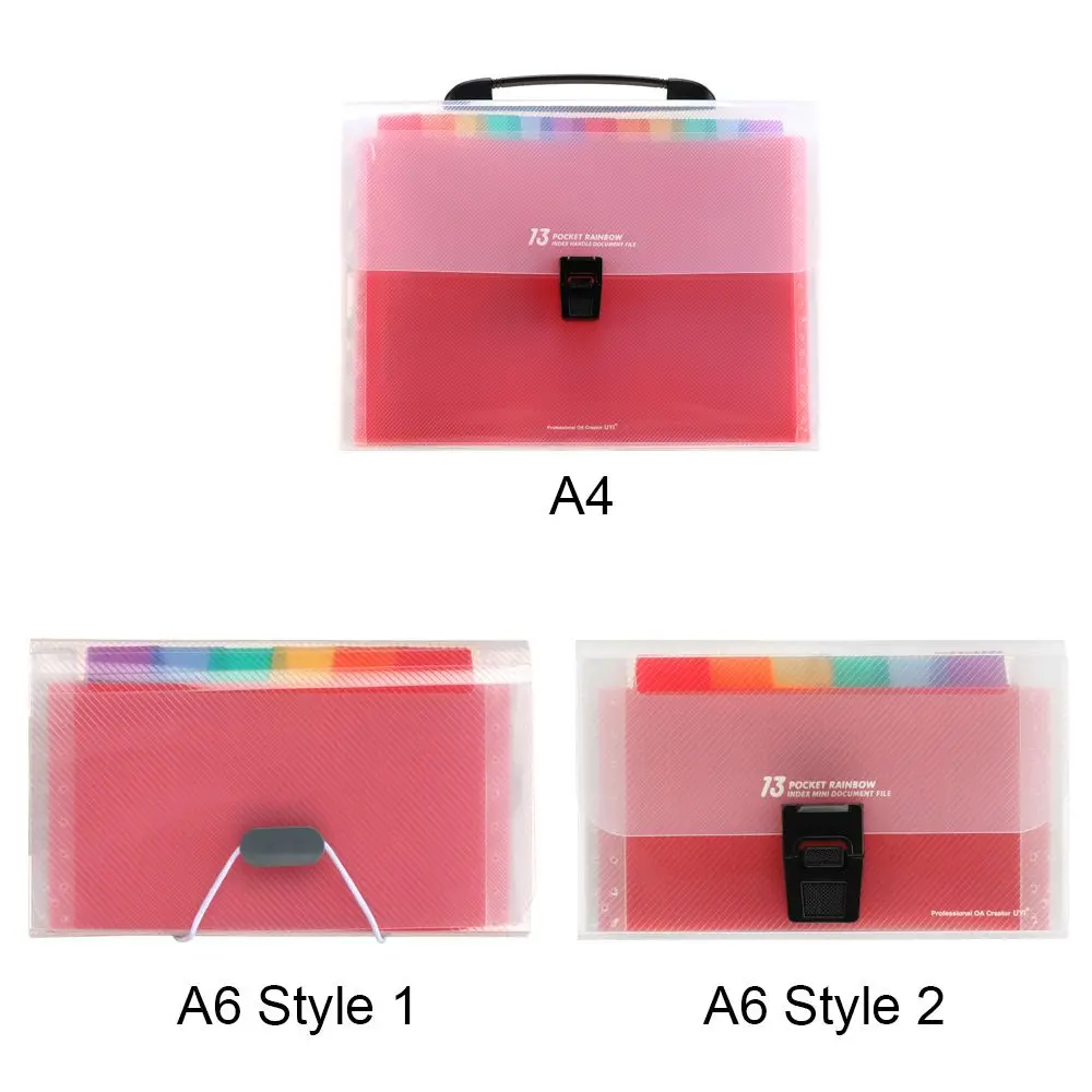 File Folder, File Bag A6/A4 Plastic 13 Pockets Expanding File Folder Office Organizer Document Holder Bag File Case Organizer Filing Products
