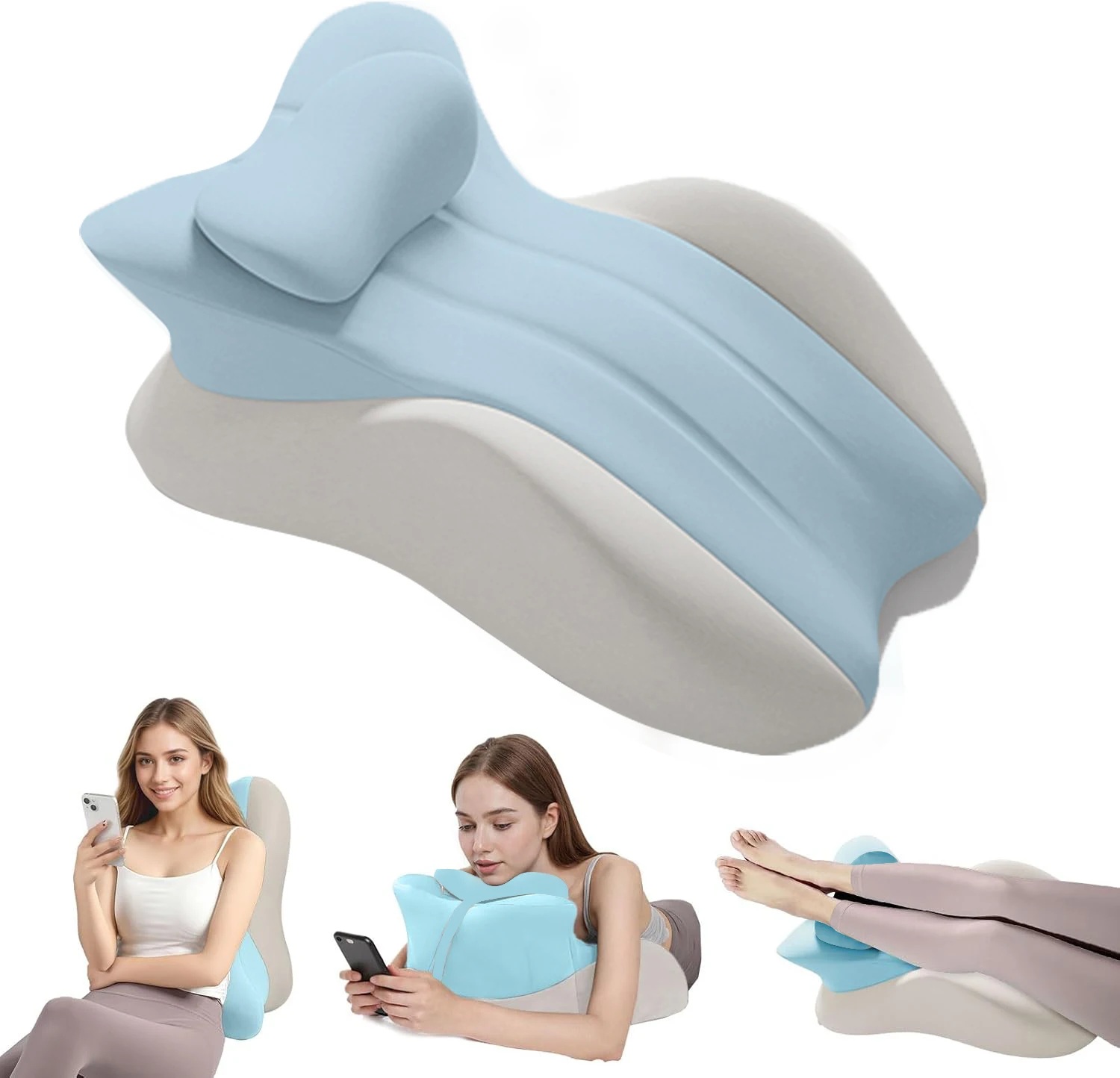 Memory Foam Wedge Pillow for Petite Adults Prone Reading Pillow with Removable Cover for Teen MultiPosition Support for Sleeping