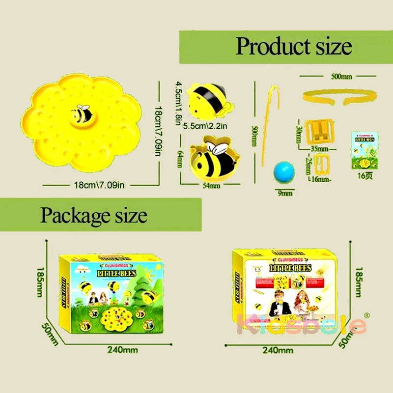 Clumsy Little Bumblebee Multifunctional Board Game Puzzle Fishing Toys Parent-Child Interactive Tabletop Game Toy 4