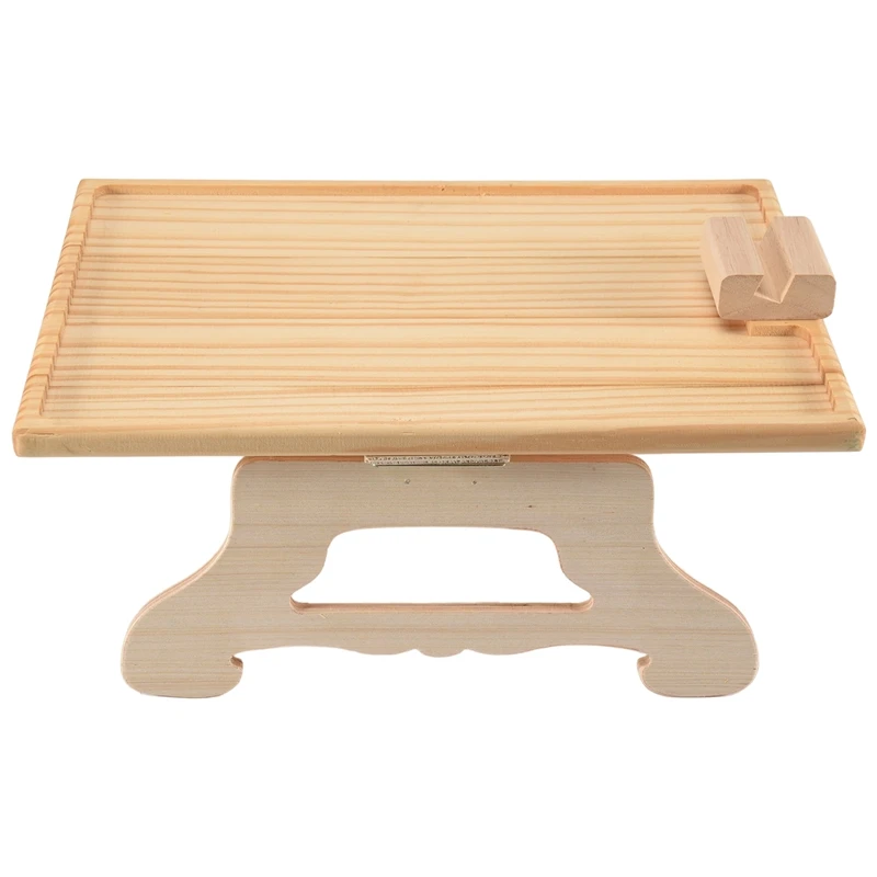

Bamboo Sofa Tray Table Clip On Side Table For Wide Couches Arm, Foldable Couch Tray With 360° Rotating Phone Holder