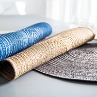 1pc Table Placemats for Table Mat Ramie Insulation Pad Placemats Linen Non Slip Table Mats Home Decoration Pad Coaster 4