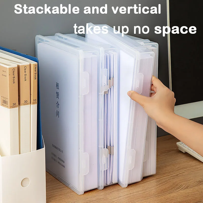Home office supplies storage box multifunctional desktop large capacity A4 paper transparent plastic storage box dustproof