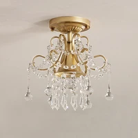 Lampe de luxe en cristal Transparent doré, hôtel, Villa, couloir, Vintage, vêtements, salle, appartement, décoration de la maison 4