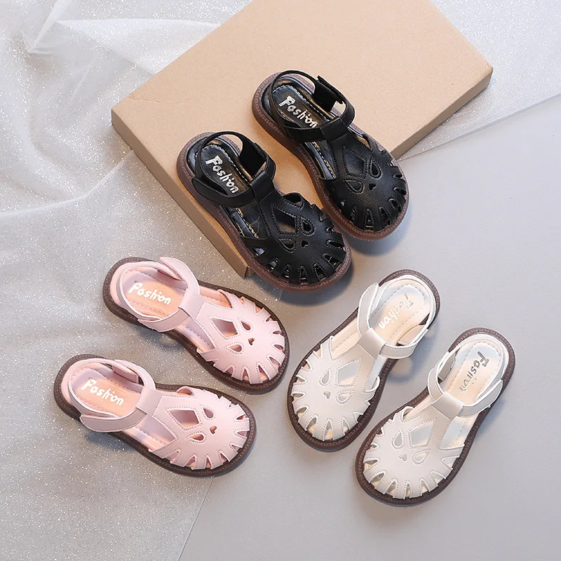 Summer Fashion Gladiator Cut-Outs Shoes for Kids Girls Princess Shoes Soft Flats Beach Children's Dress Sandals Free Shipping