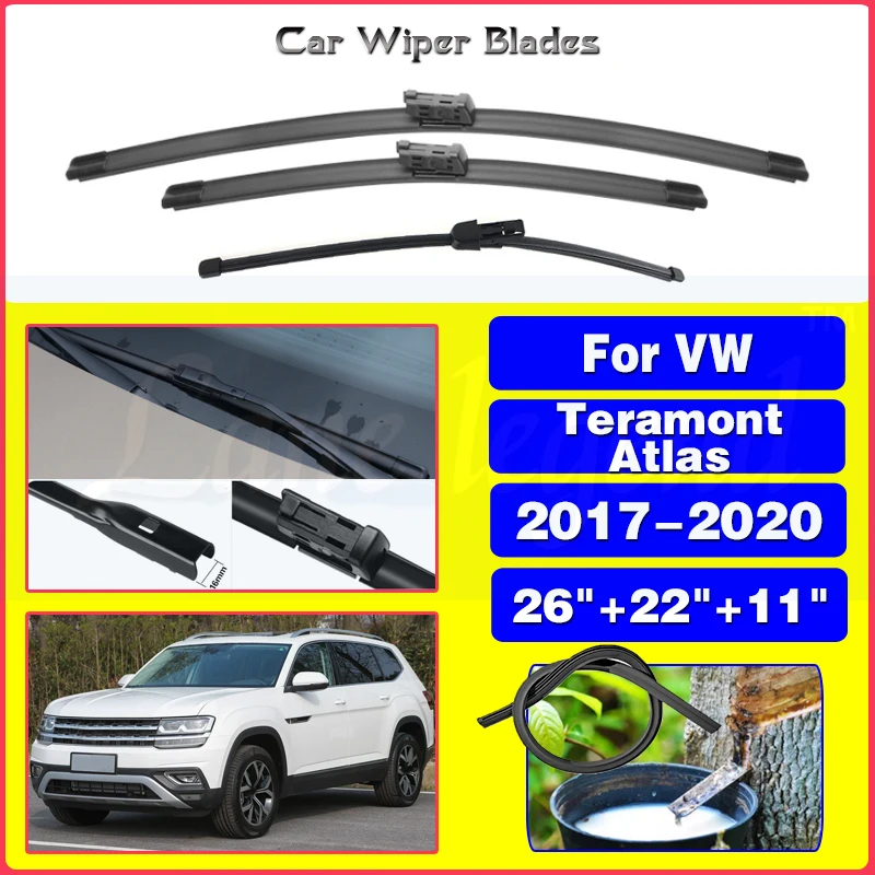 Автомобильные стеклоочистители для Volkswagen VW Teramont Atlas 2017 2018 2019 2020, стеклоочистители для переднего и заднего стекла, автомобильные товары, наклейки Автомобильные стеклоочистители для Volkswagen VW Teramont Atlas 2017 2018 2019 2020, стеклоочистители для переднего и заднего стекла, автомобильные товары, наклейки
