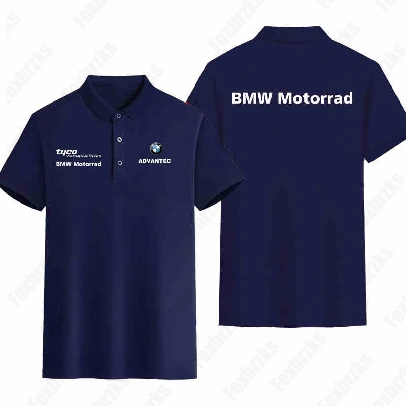 남성용 BMW 로고 여름 칼라 폴로 셔츠 남성용 캐주얼 루즈 품질 편안한 BMW 남성용 반팔 탑 버튼 가디건 2025