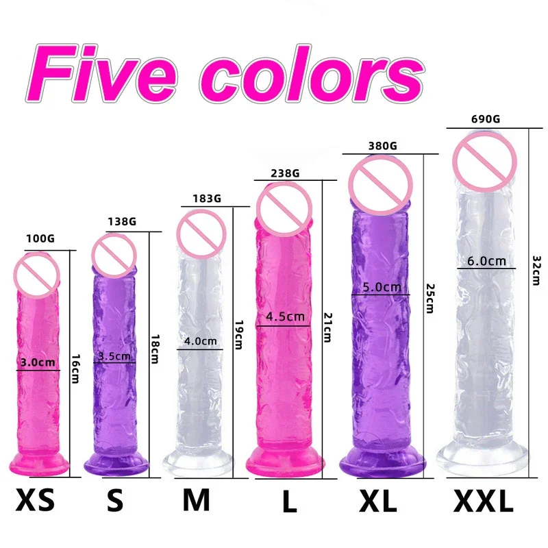 5 Colors Small Transparent Dildo Suction Cup Jelly Dick Women Erotic Anal Sex Toys Soft Clitori Vaginal Masturbators Penis sex toys
