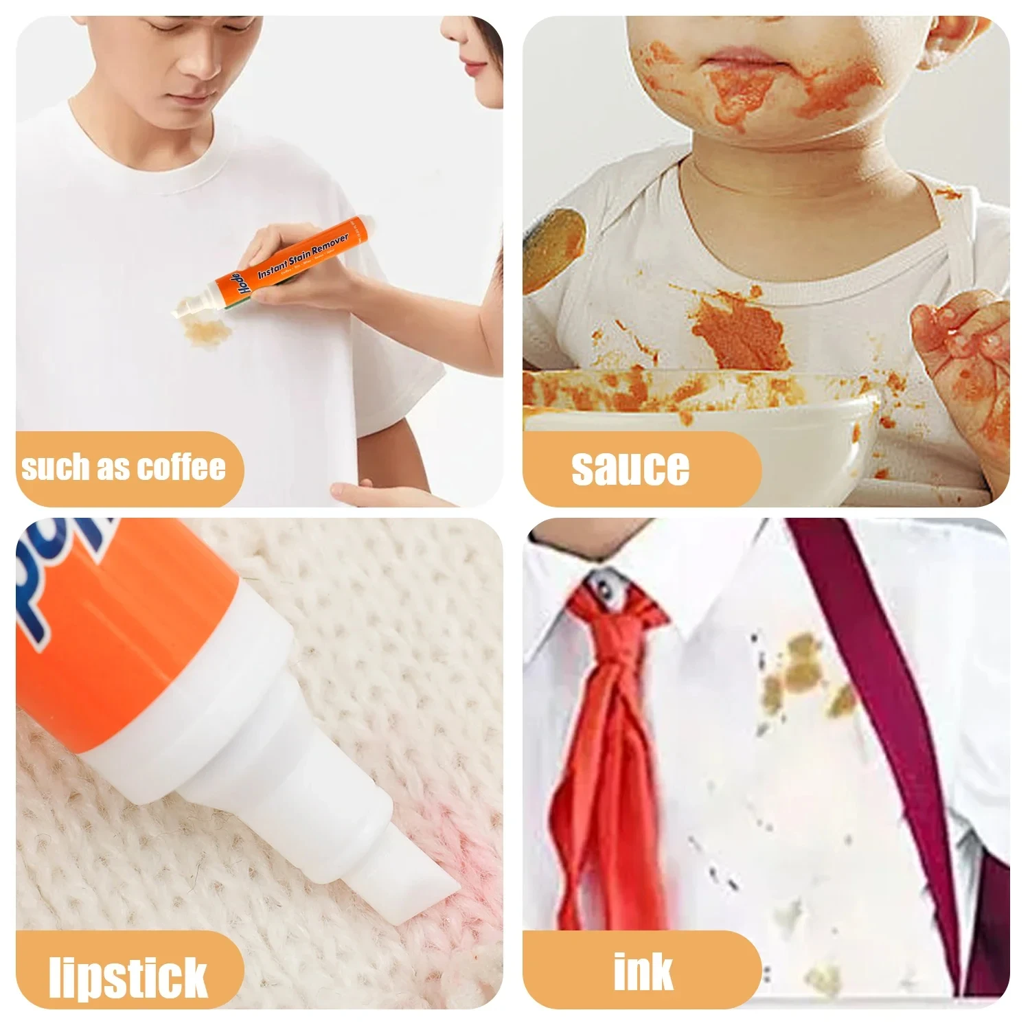 Fast No-wash Stain Remover Pen Clothes to Remove Oil Stains Stain Remover Pen for Hot Pot Barbecue Dry Cleaning Agent