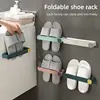 Bathroom Slipper Shelf No Punching Wall Mounted One Piece Shoe Rack Space Saving Shelf Bathroom Hanging 5