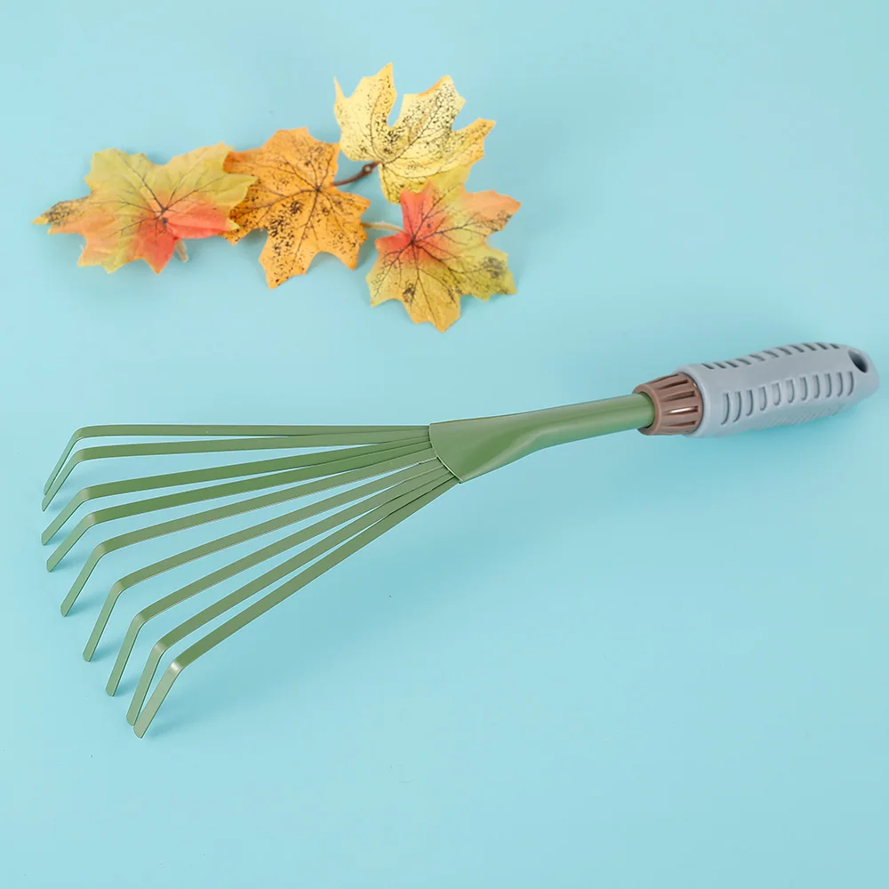 Garden Rake Grass Rake Hand Rake Leaf Broom with Comfort Grip Cleaning Rake Pet Excrement Rake Gardening Tools 5