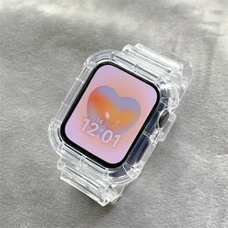 Enhanced Summer Sport Candy Band + Case for Women - Elegant Bracelet Strap for Apple Watch (Transparent)