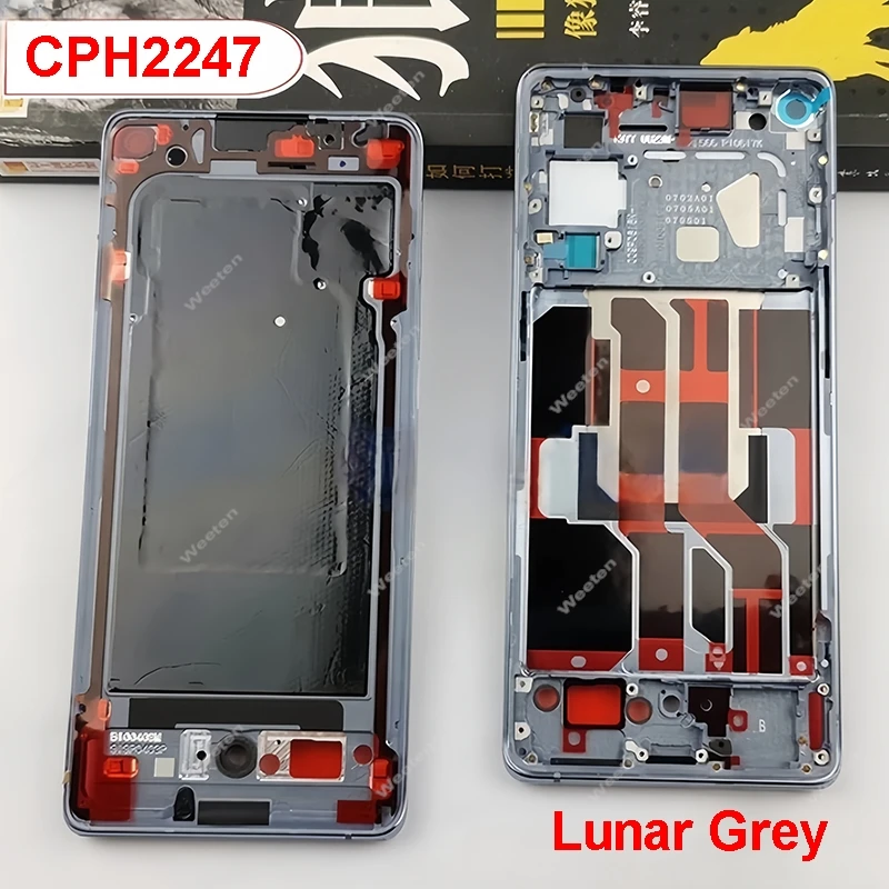 Oppo Reno6 Pro 5G Snapdragon CPH2247 중간 프레임 수리 부품용 중간 하우징 베젤 플레이트 커버 케이스