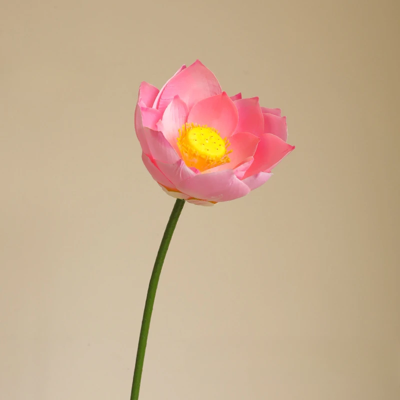 Artificial Lotus Arrangement with Lotus Leaves and Pods - Chinese Zen Home Decor & Landscaping Silk Flowers, 85cm