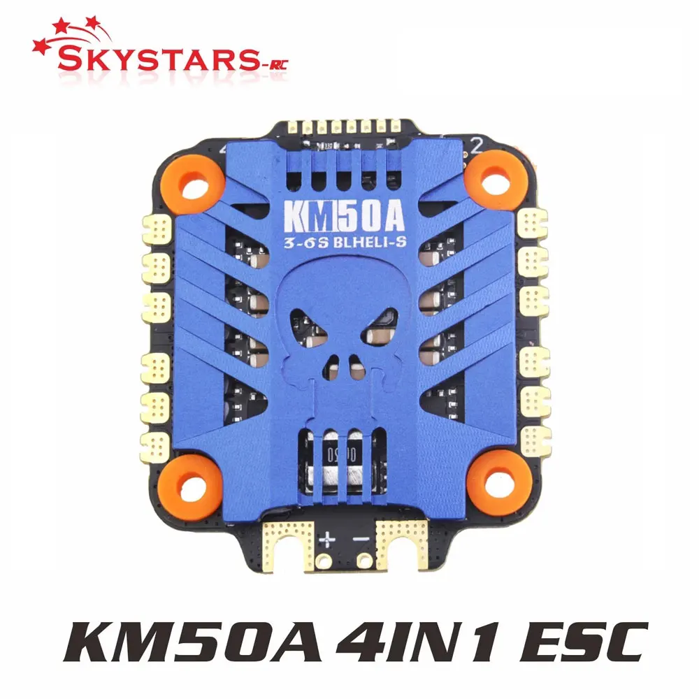 

Skystars KM50A 3-6S 4 In 1 ESC BLHeli_S ESC Speed Controller Board Support Dshot150 Dshot300 Dshot600 for FPV RC Racing Drone