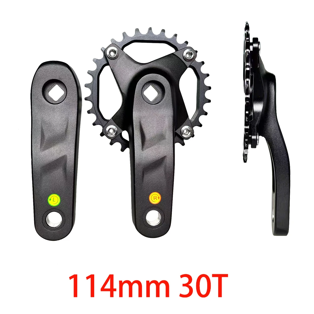 114mm/127mm/135mm/140mm/152mm/160mm Vierkantkegel MTB Kurbelgarnitur 104BCD Kind Mountainbike Single Speed 1X Kurbelarm Kettenblatt 30/32/34/36/42 Kinderfahrräder – Detail 5