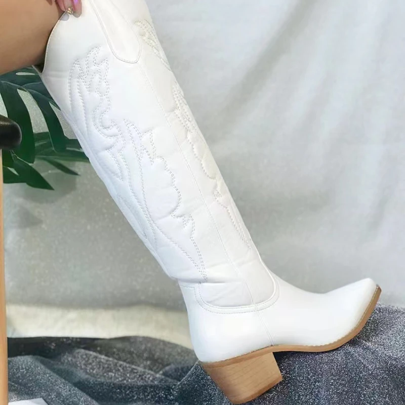 vrede werkgelegenheid Aardbei 2022 Nieuwe Hot Koop Vrouwen Comfy Wandelen Vrouwelijke Western Cowboy Boot  Cozok Retro Herfst Winter Witte Knie Hoge Laarzen Grote maat 41| | -  AliExpress