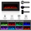 Modern High Gloss 68" Fireplace TV Stand,Entertainment Center for TVs Up To 78",TV Console Cabinet with Adjustable Glass Shelves 3