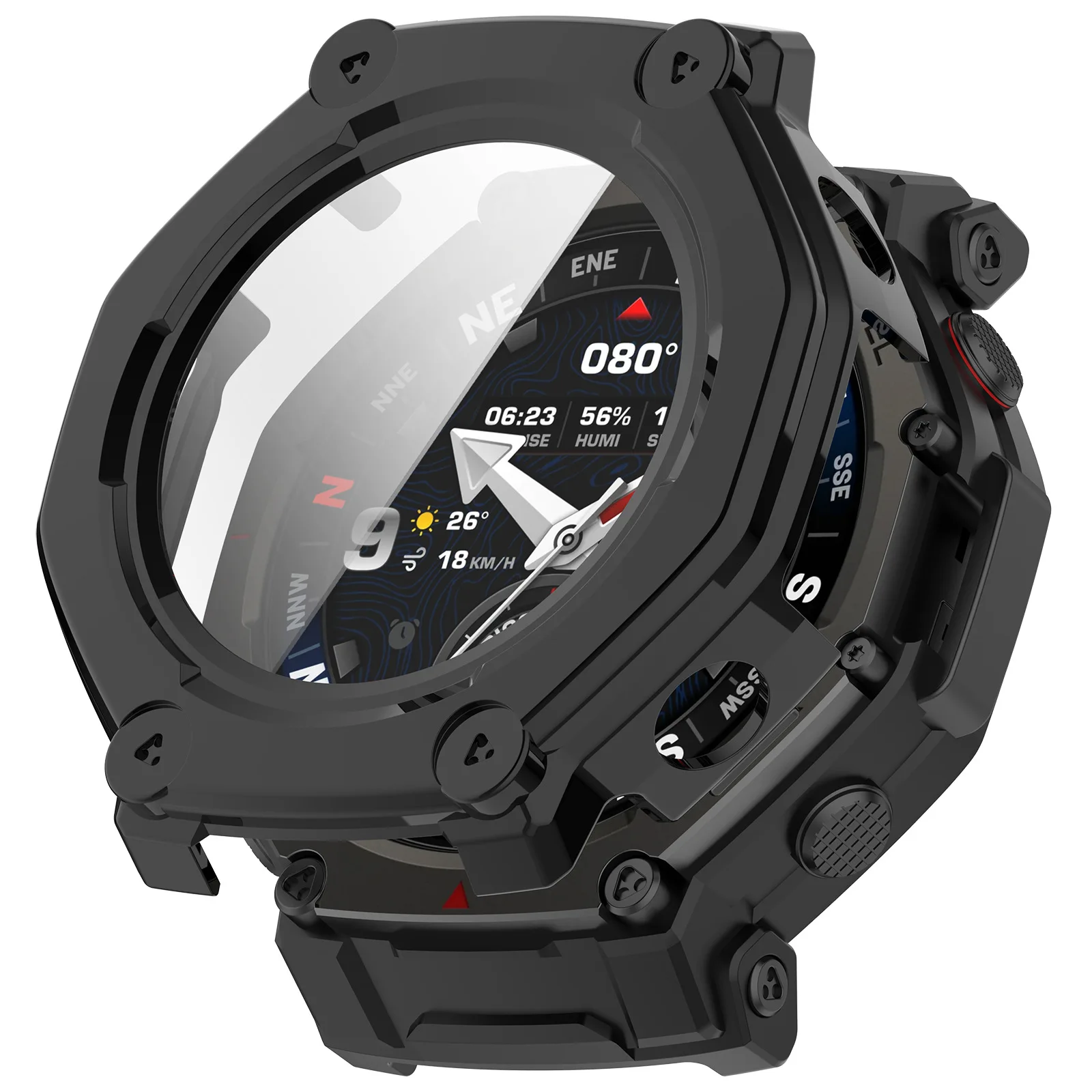 Enhanced Protective Glass and Silicone Case for Smartwatch – Anti-Scratch Screen Protector and Durable Cover