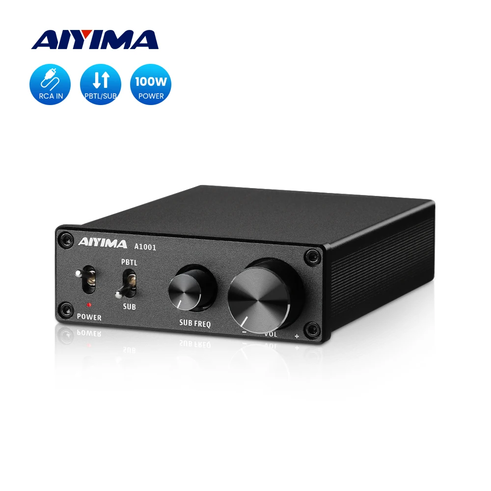 AIYIMA 100W Subwoofer Amplifier TPA3116 Power Amplifier Speaker Sound Amplificador Digital Class D Mono Home Audio AMP A1001