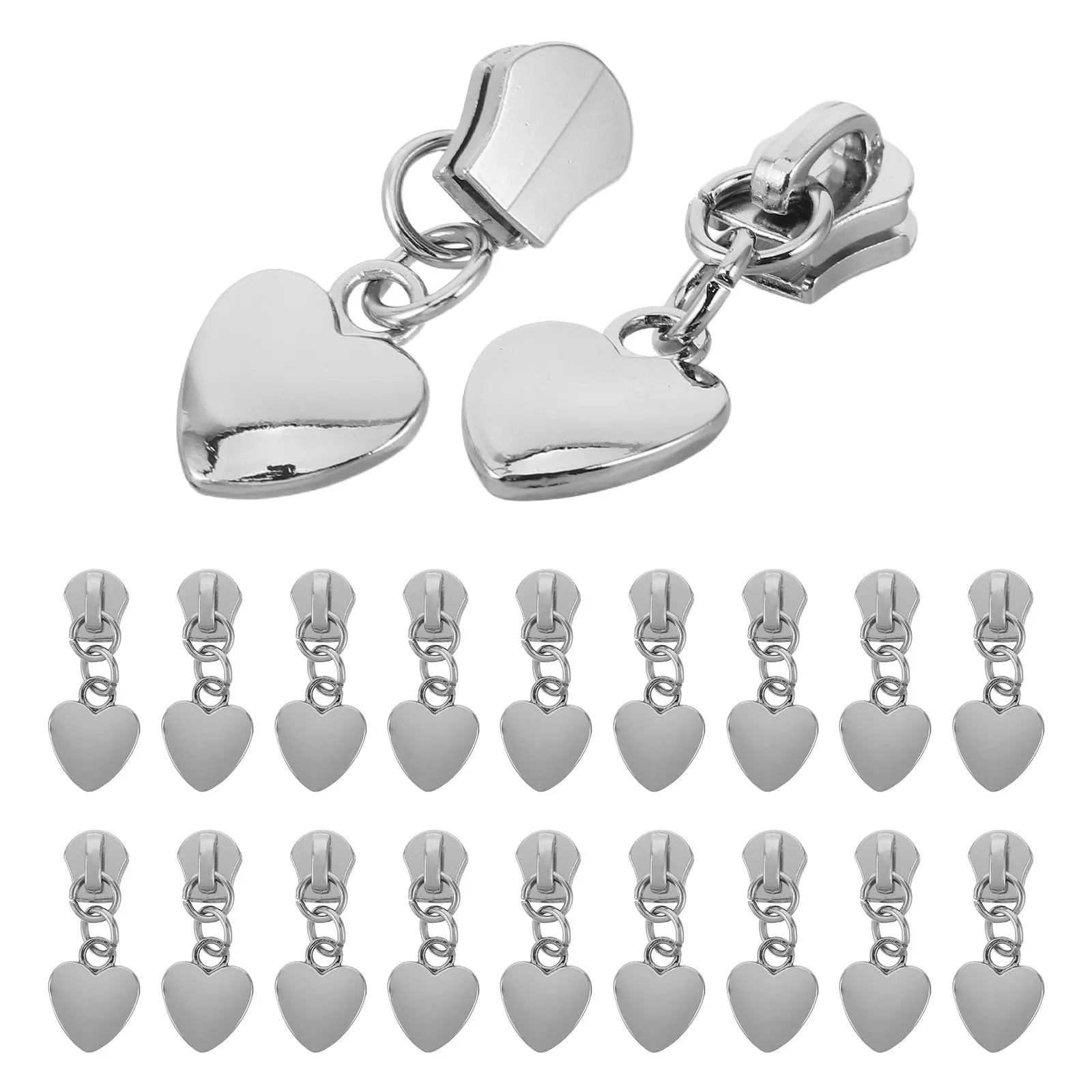 20Pcs 지퍼 풀 교체 분리형 금속 지퍼 탭 재킷, 수하물, 배낭, 가방, 청바지용 헤비 듀티 수리 키트