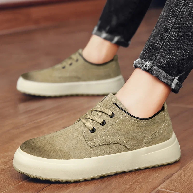 

Men's Breathable Soft Sole Low Top Sheep Rib Suede Outdoor Sports Lightweight Casual Comfortable Versatile Travel Oxford Shoes