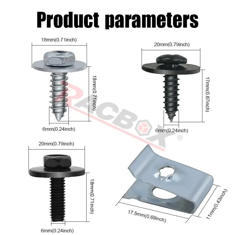 50Pcs Fastener Screw Rivet For Toyota Lexus Engine Cover Underbody Mudguard
