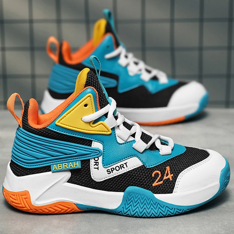 Children's Basketball Shoes High-quality Fashionable Mid Top Sports Shoes Popular Lace Up Outdoor Running Shoes for Kids