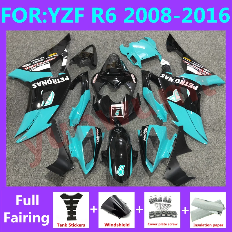 

Motorcycle full Fairing Kit fit For YZF R6 2008 2009 2010 2011 2012 2013 2014 2015 2016 YFZ-R6 Bodywork Fairings set petronas