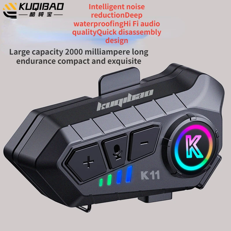 

Kuqibao Helmet Bluetooth Earphones Motorcycle Bluetooth Subwoofer Earphones Full Half Helmet Long Range Rider Waterproof