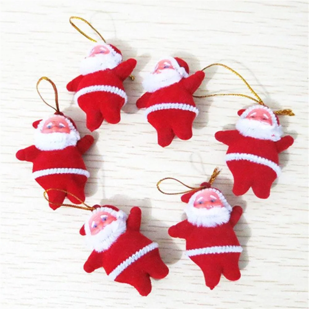 

6Pcs Mini Santa Claus Pendants Hanging Ornament Xmas Festival Party Christmas Tree Decorations New Year Gifts Christmas Supplies