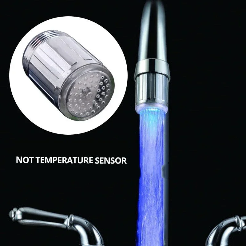 LED Faucet Colorful Luminous Color Changing Dragon Head Light Without Power Battery Luminous Universal Interface