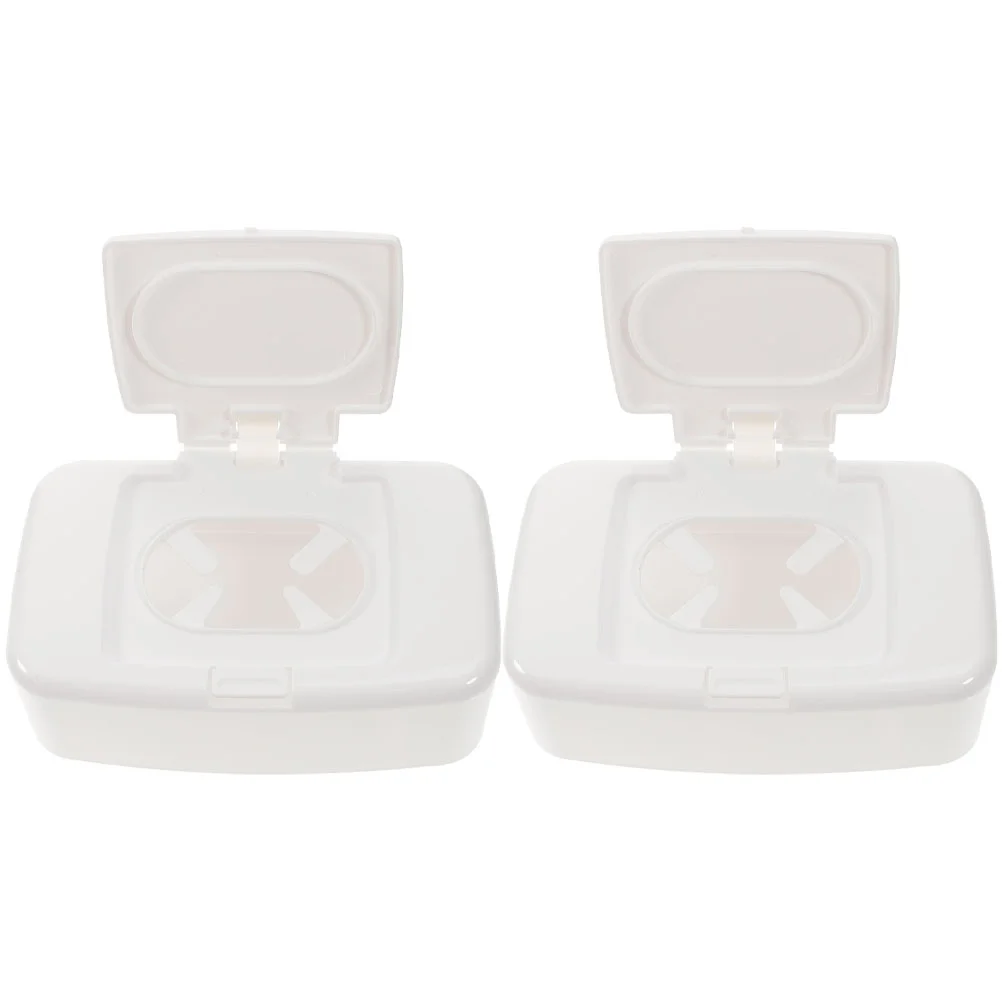 

2 Pcs Storage Box Wipe Containers Refillable Wipes Dispenser for Bathroom Household