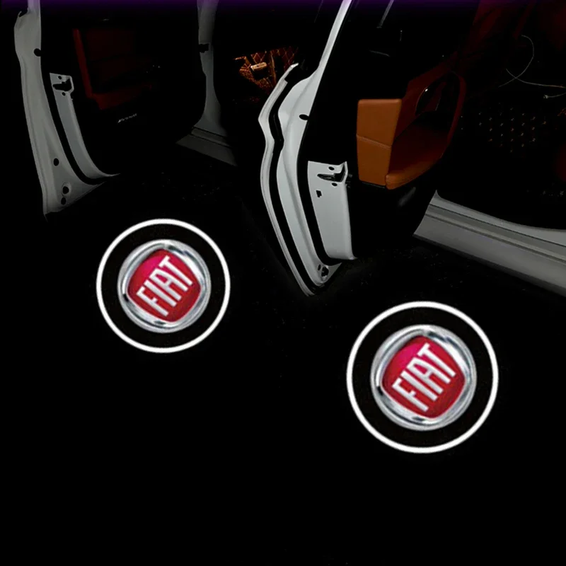 피아트 아바스 595 500 판다 쿠페 푼토 티포 브라바 스틸로 두카토 브라보 500x 바르체타용 LED 자동차 로고 도어 웰컴 라이트 프로젝터