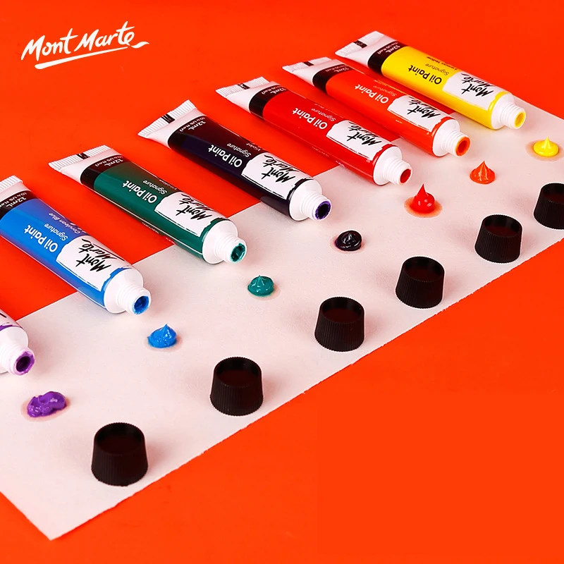 MONT MARTE 12/24 Colors 12 ml Oil Paint Set Signature Good Coverage, Good Tinting Strength, for Beginners, Students and Artists