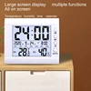 Digital Wall Desk Clock with Temperature Humidity Date Week Large LCD Display Battery Operated Alarm Clock for Bedroom 2