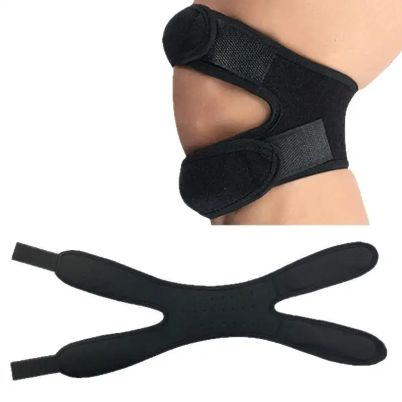 1 Stück Sport-Knieschoner Doppel-Patella-Kniebandage Patellasehnen-Stützgurt Knieschutz Offene Kniebandage Fitness Herren – Detail 2
