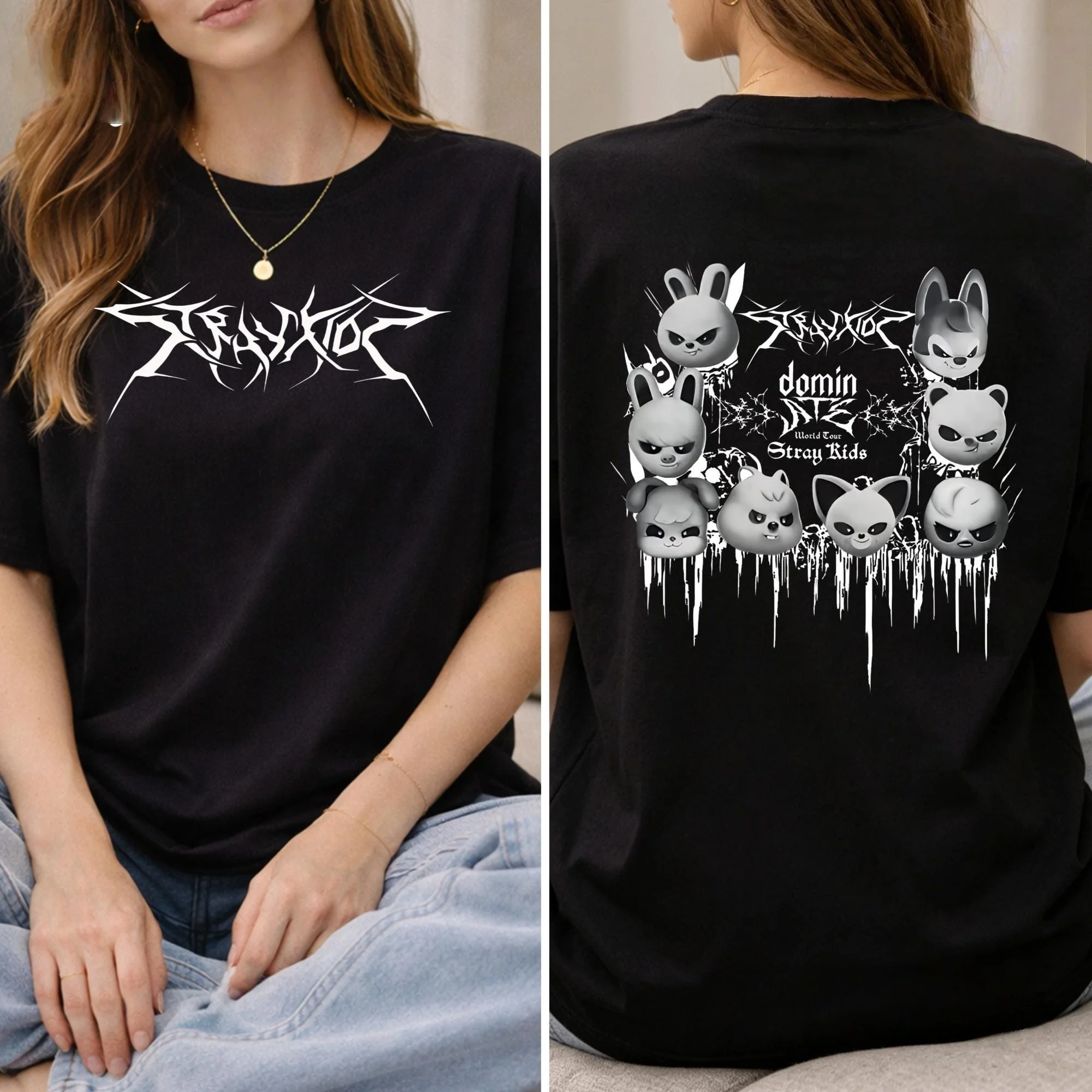 Stray Kids SKZOO Shirt Stray Kids Logo Baumwoll-T-Shirt Stray Kids Mitglieder Merchandise Shirt 2026 Sommer Herren Damen Sportbekleidung Y2k