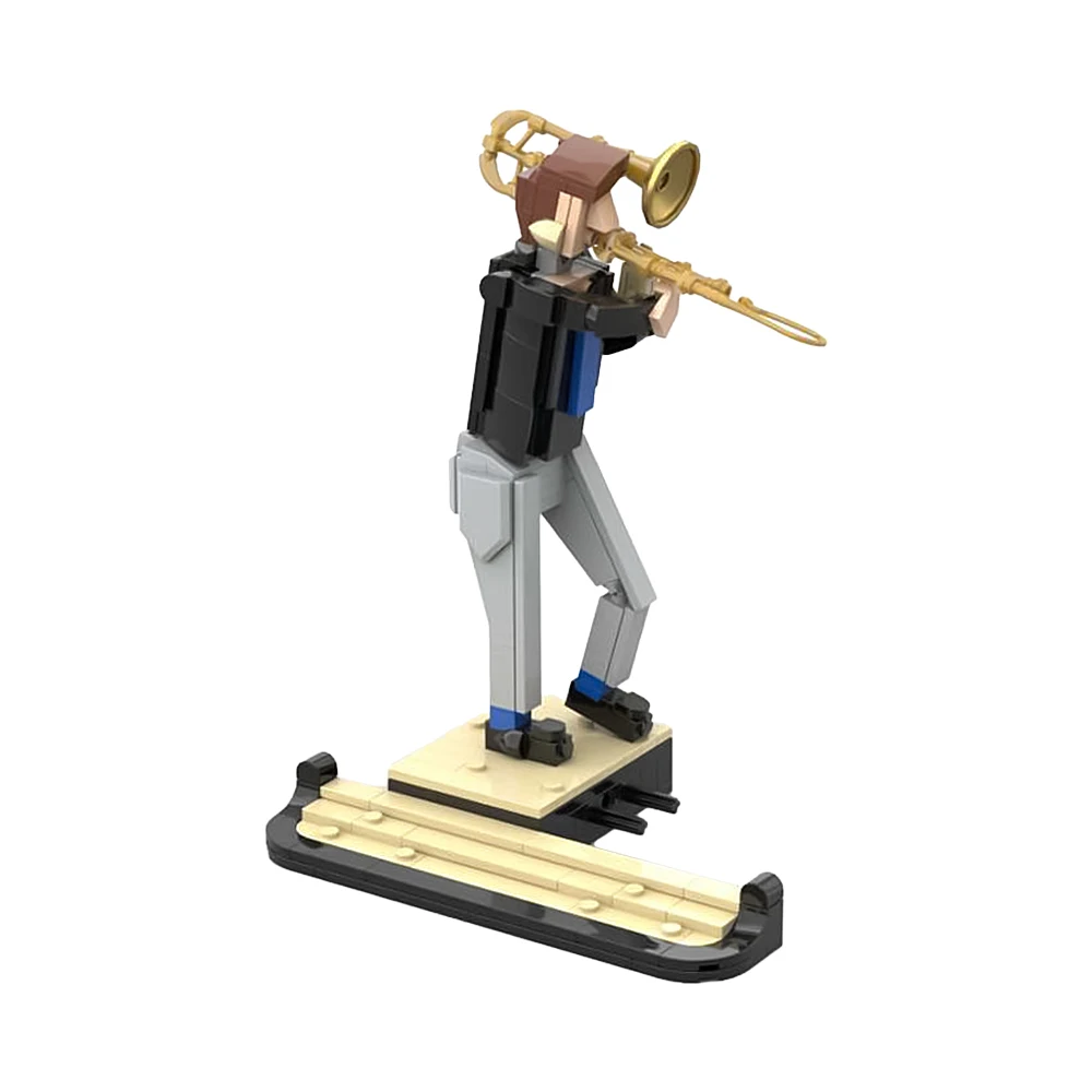 Gobricks Moc Ideas Jazz Quartet Addizione Mattoni Modello Trombone Player Jazz Quartet Building Blocks Giocattoli Educativi Regali