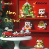 Christmas Gifts Micro Building Block Santa Claus Reindeer Christmas Eve Puzzle Assembling Bricks Table Children Xmas New Year 2