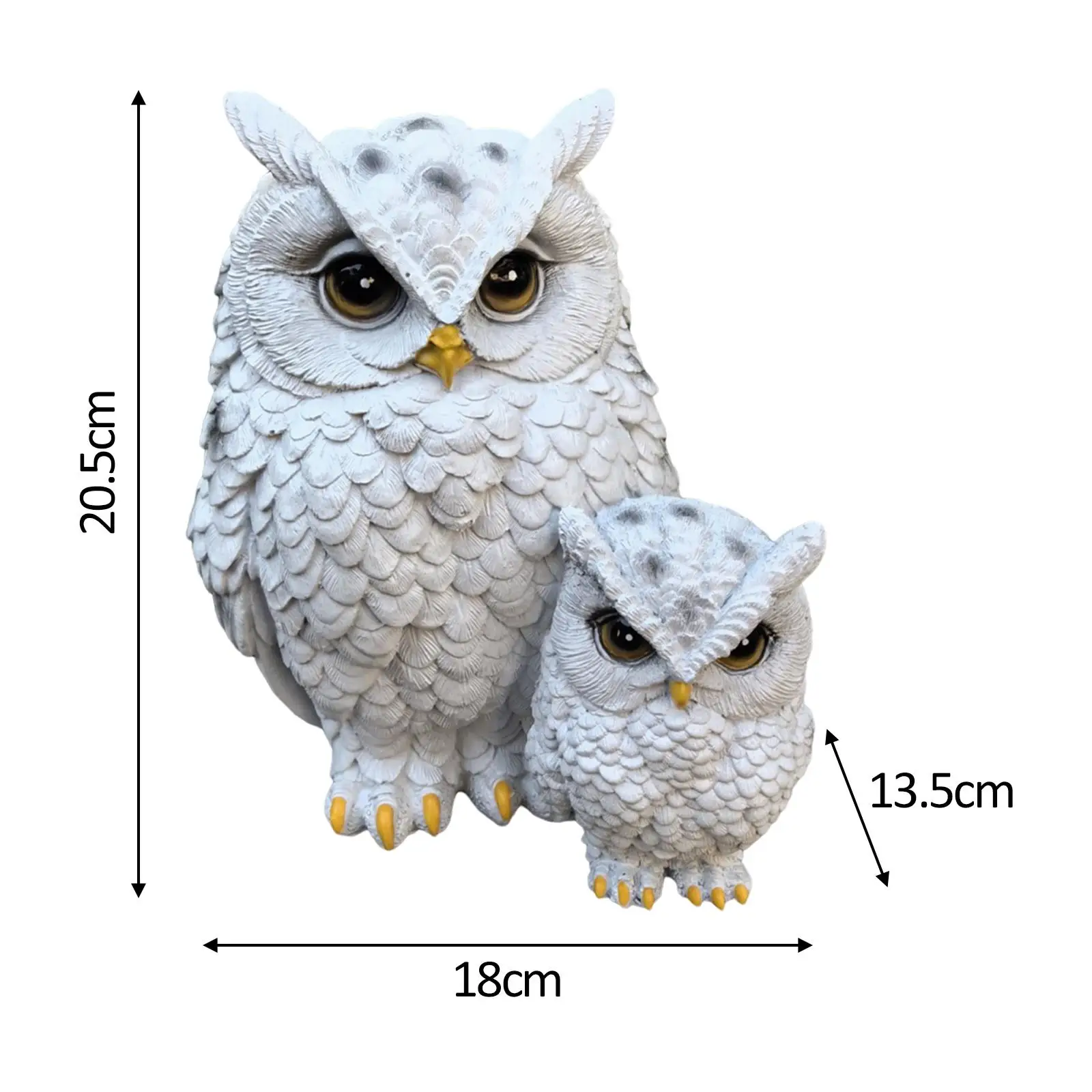 Owl Statue Animal Bird Sculpture Miniature Decorative Ornament Resin Figurine Garden Decoration for Backyard Patio Flowerpot